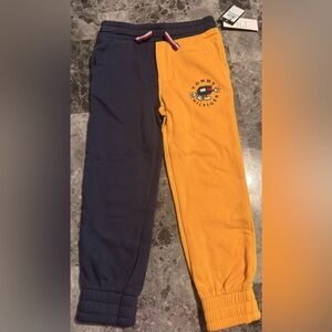Tommy Hilfiger Boys Colorblock Jogger Sweatpants Navy Yellow 5T